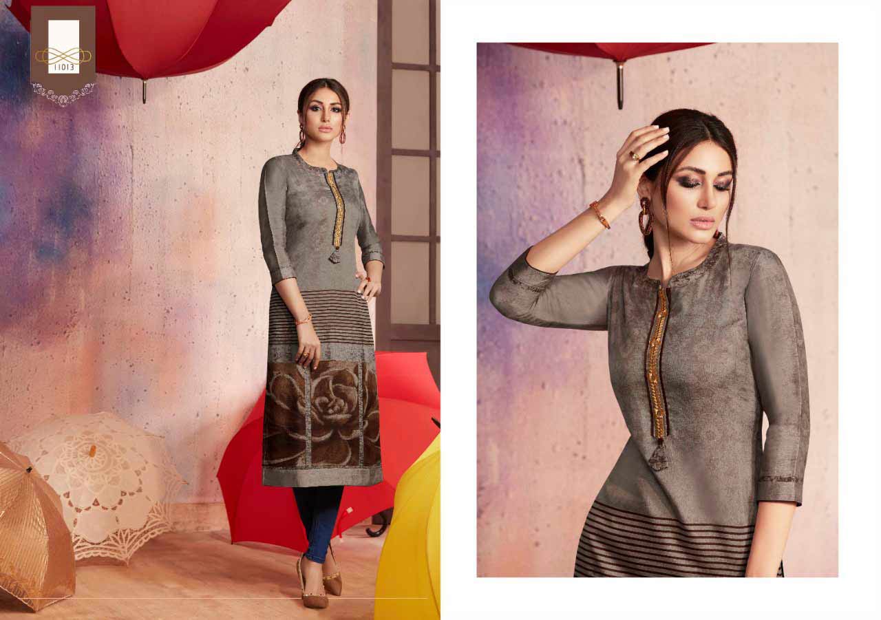 Kajree Dark Fantasy Vol-6 Rangoli Print Kurti Kajree Dark Fantasy Vol-6 Rangoli Print Kurti